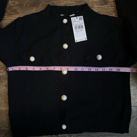 Mango knitted textured cardigan with gold jewelry black - Picture 7 of 10